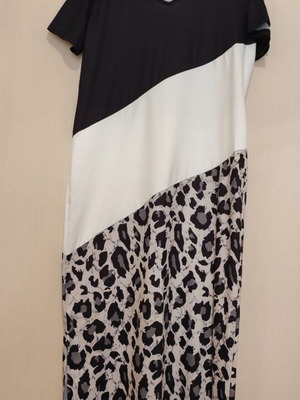Maxi dress new Shein white black with leopard slit