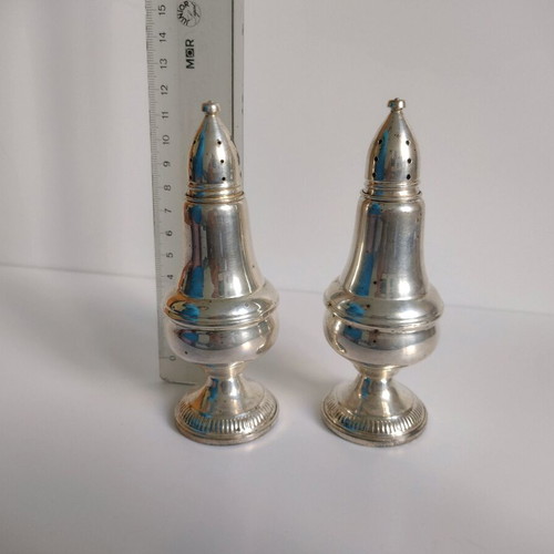 Old salt shakers used with stamp