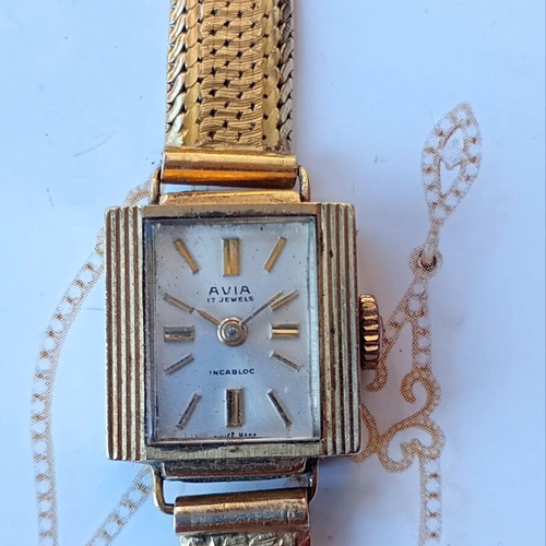 Avia Swiss Gold Watch 18k Mechanical Used Women's
