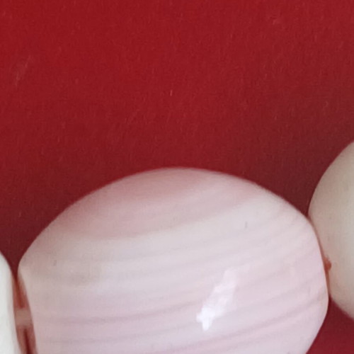 Pressed coral necklace, soft pink color, 45 cm