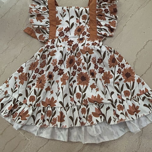Boho chic autumn floral dress for girls, size 100cm