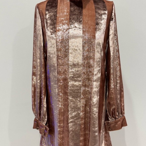 Manolo mini dress like new, powder pink with velvet texture