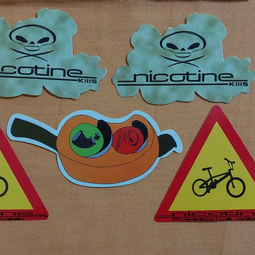 Nicotine kills and home boy stickers new, set of 8 pieces