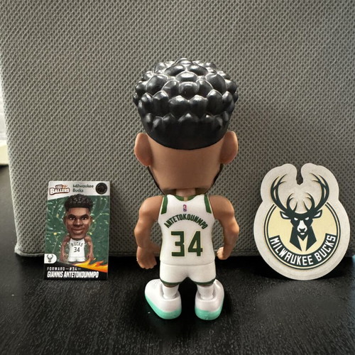 Giannis Antetokounmpo NBA figure like new with card and team sticker