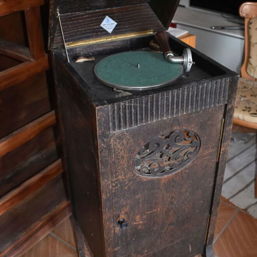 Antique gramophone used, rare, about 100 years old