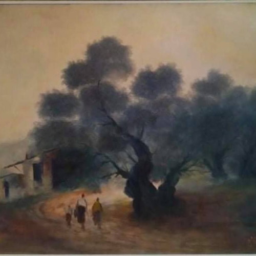 Oil painting by G. Vasilopoulos signed, excellent condition, large frame