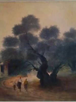 Oil painting by G. Vasilopoulos signed, excellent condition, large frame