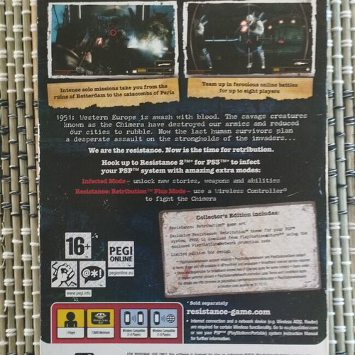 Resistance Retribution Collector's Edition PSP game with manual
