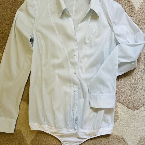 Sisley Baby Blue Shirt-Bodysuit in turquoise, like new, size S/M