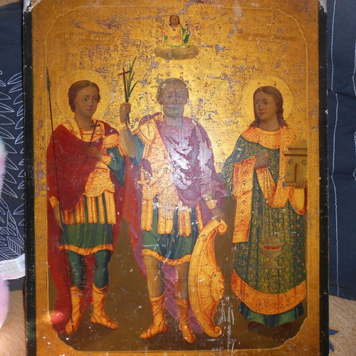 Rare 19th century religious icon used with authenticity certificate