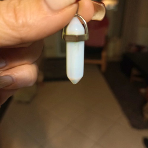 Decorative crystals used for neck, pack of 2, off-white and transparent