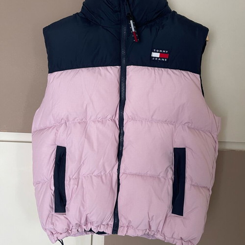 Tommy Jeans women's down vest new, size S, blue pink