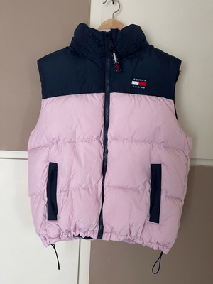 Tommy Jeans women's down vest new, size S, blue pink