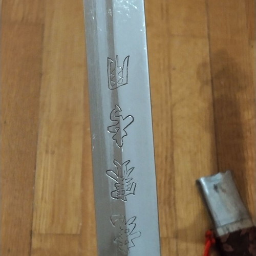 Tai Chi Jian Sword with Wooden Scabbard and Red Tassel like new