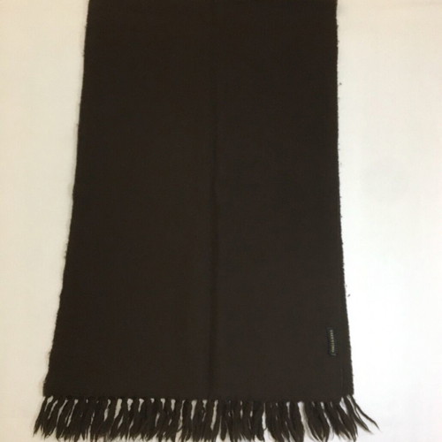 Valentino scarf used, 100% wool, dark brown with embossed logo