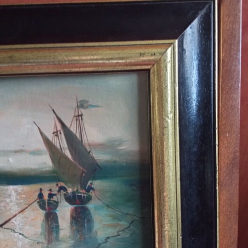 Brikman painting used, oil on wood with frame