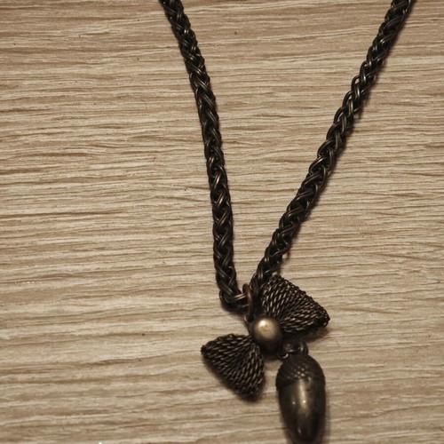 Vintage bronze pendant necklace used