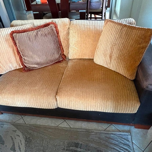 Living room furniture set with three-seat sofa, two-seat sofa, stool and coffee table