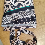 Maxi skirt new, lightweight with elastic waist and belt, black and beige