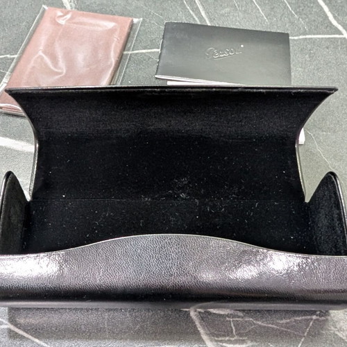 Persol sunglasses case new black with card and box