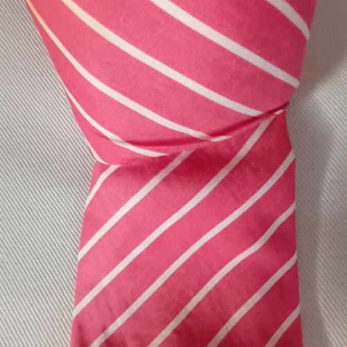 Striped cotton tie used Oxford Company white and red