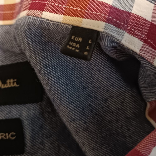 Massimo Dutti checked shirt used, size L, white and red