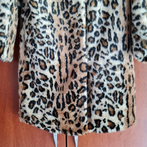 Mango faux fur coat, small, beige and brown