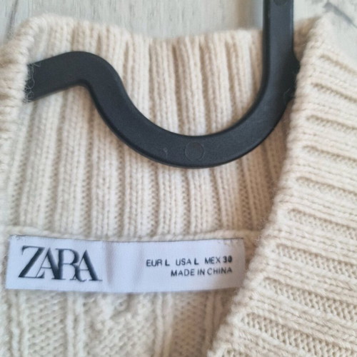 Zara blouse dress like new, beige and white, size L