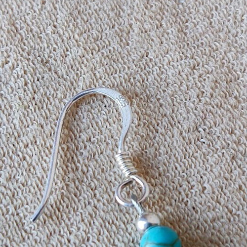 Blue earrings with starfish design and 925 silver clasp
