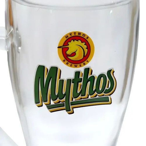 Mythos Beer Pint Glasses set of 4, new, 0.5L