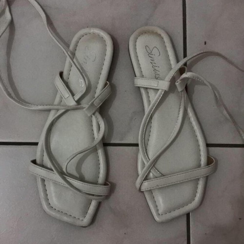 White sandals used, size 36, with ankle straps