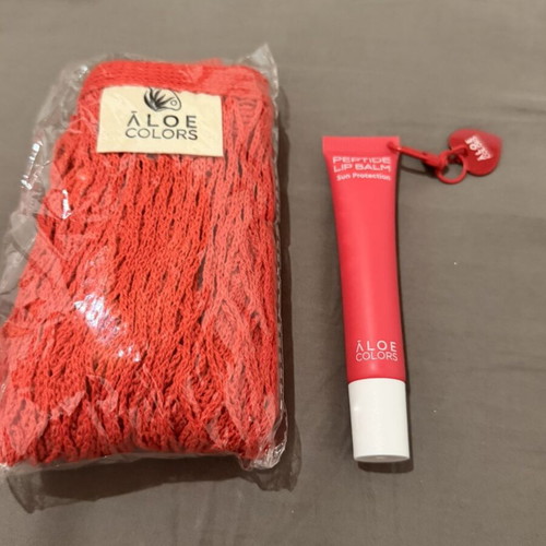 Aloe Colors set – mesh shopping bag and peptide lip balm