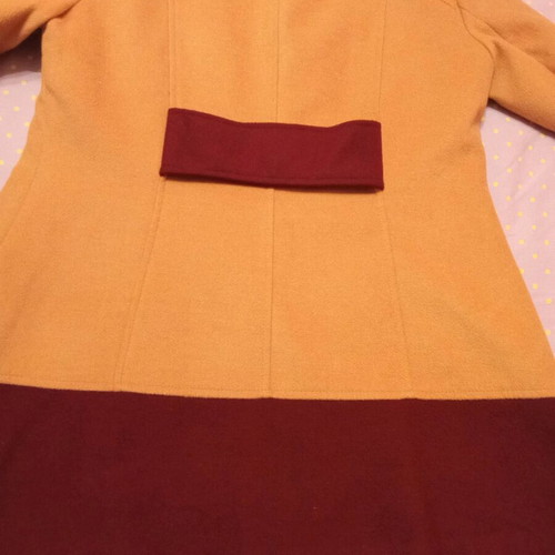 Beige coat with burgundy size medium like new
