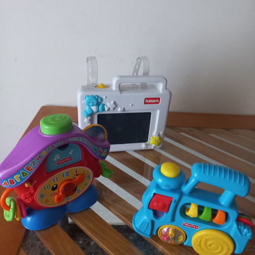 Set of 7 baby toys including Fisher-Price and Playskool
