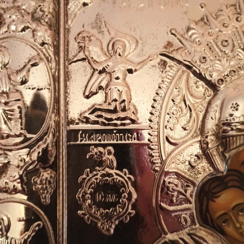 Byzantine icon Panagia Ikariotissa silver 925, like new