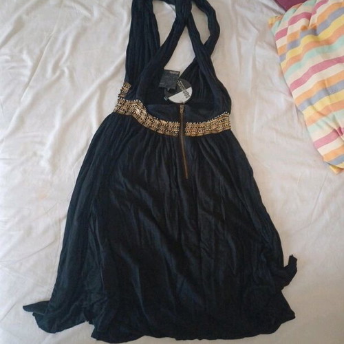 Fullah Sugah dress new, black with gold details, size S
