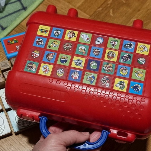 Super Mario wooden stamp set used with case