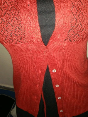 Red cardigan blouse La Redoute Collections used, size S
