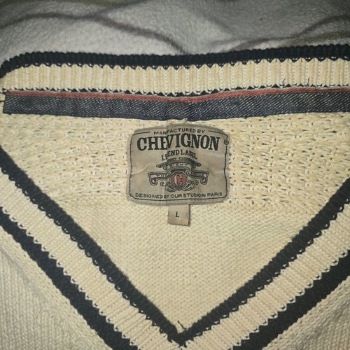 Chevignon men's white sweater like new, size L