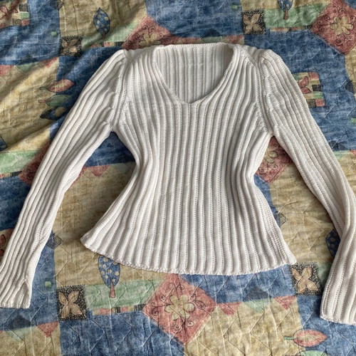 Vintage Y2K white sweater new, slim fit