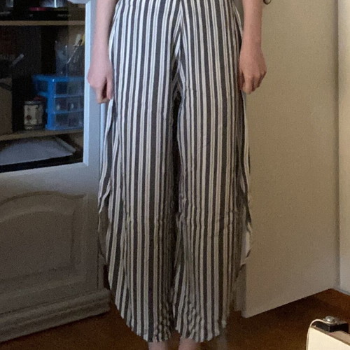 Pull & Bear high-waisted striped culottes, black and white