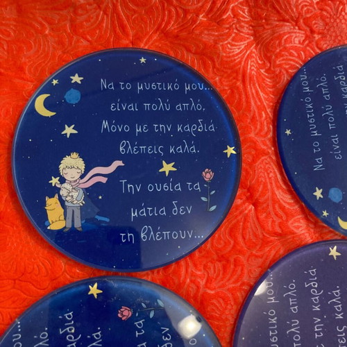 Little Prince Glass Coaster Set like new
