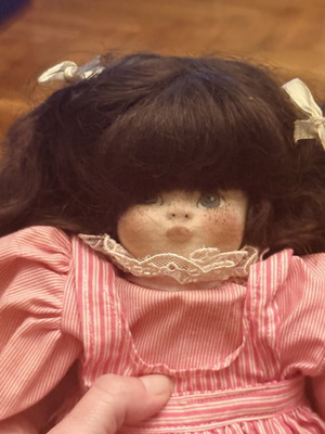 Vintage Soft Sculpture Doll Country Style 1980s used, hand-painted face
