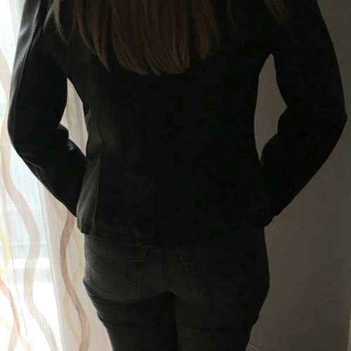 Betty Flowers leather jacket black, like new, size 44