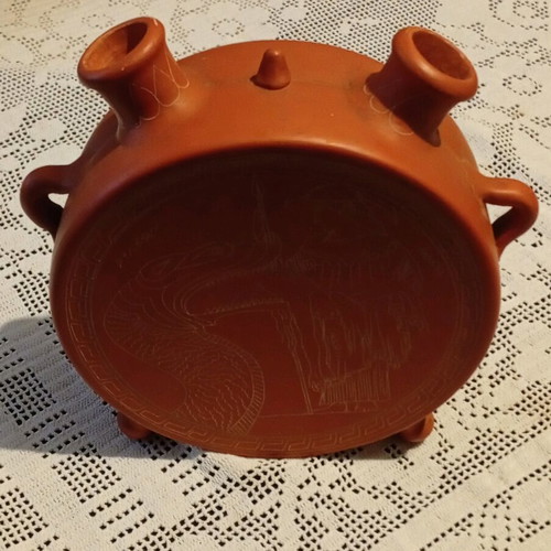 Decorative terracotta vessel vase refurbished