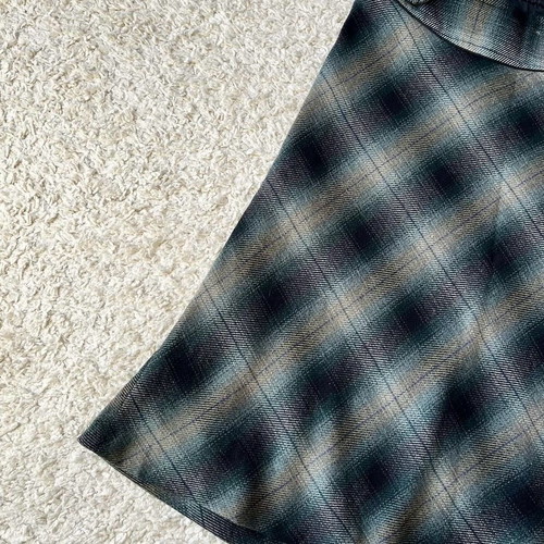 Midi green checkered skirt used, size 40 (M)