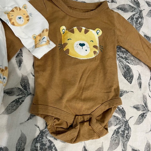 Long-sleeve bodysuits new for 2-4 months, 3 pieces, 100% cotton