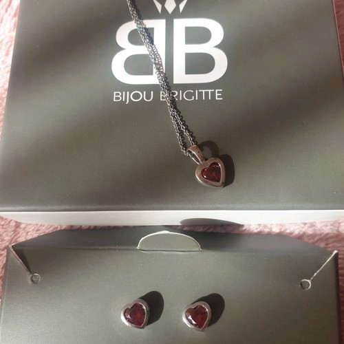 Bijou Brigitte silver necklace and earrings set new