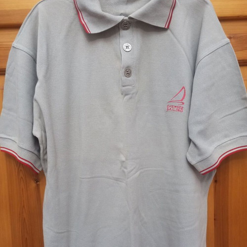 Chiemsee T-shirt with collar and buttons used, gray, size M