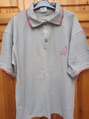 Chiemsee T-shirt with collar and buttons used, gray, size M